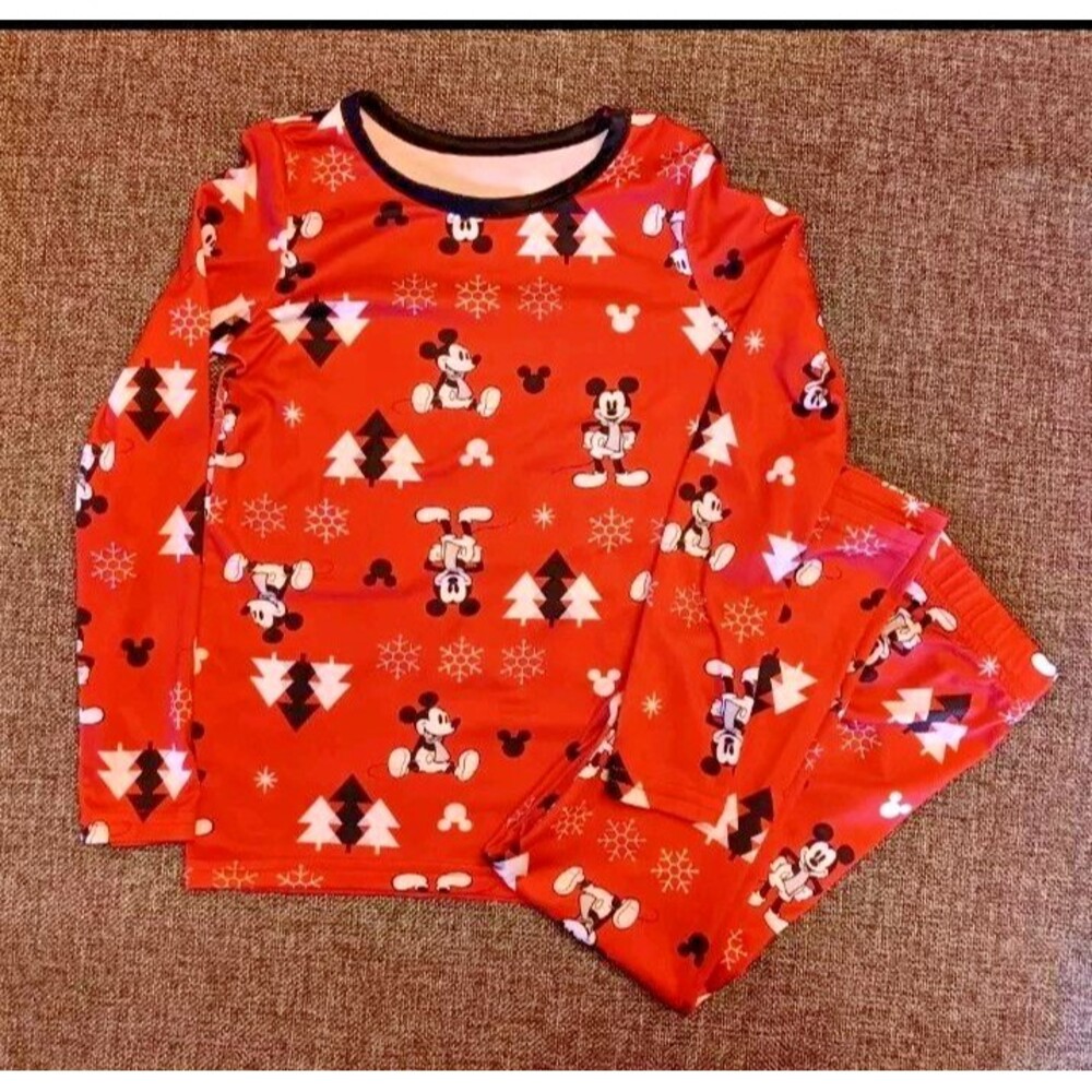 pajama 2T New Disney Junior 2 piece Holiday Christmas sleepwear Set Mickey